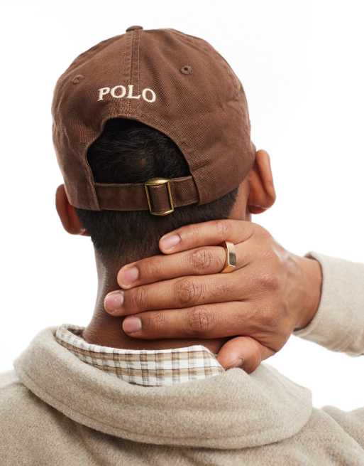 Gorra de béisbol marrón con logo de icono de sarga de Polo Ralph Lauren, 3 de 3