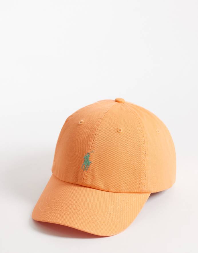 Polo Ralph Lauren Gorra de béisbol naranja pámpano con logo de icono de