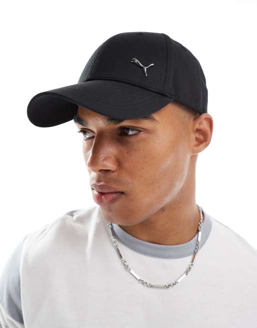 Gorra de béisbol negra básica con logo de PUMA metálico de PUMA