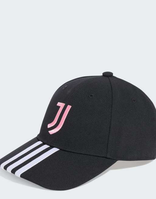 Gorra de béisbol negra, blanca y rosa pétalo con diseño de la primera equipación del Juventus de adidas Performance