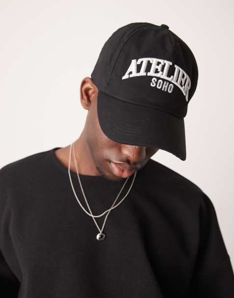 Gorra de béisbol negra con detalle gráfico de ASOS DESIGN - view 1