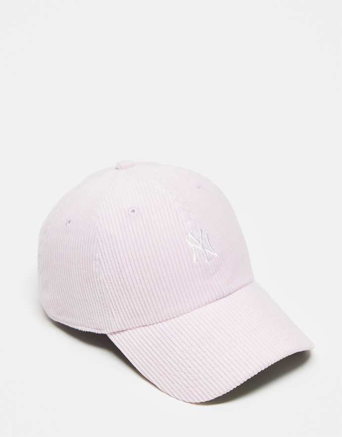 47 Brand Gorra de béisbol rosa con detalle de los NY Yankees Clean Up de pana de