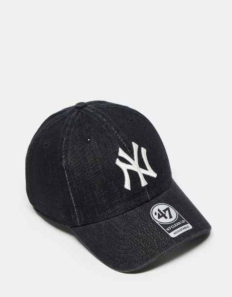 Gorra de béisbol vaquera negra con detalle de los NY Yankees Clean Up de 47 Brand - view 1