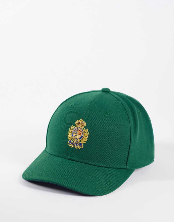 Polo Ralph Lauren Gorra de béisbol verde bosque con logo de escudo de