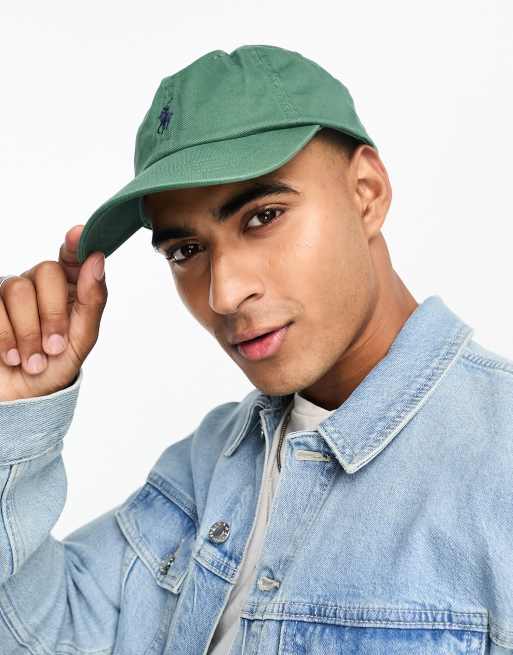 Gorra de béisbol verde bosque con logo de sarga de Polo Ralph Lauren, 3 de 4