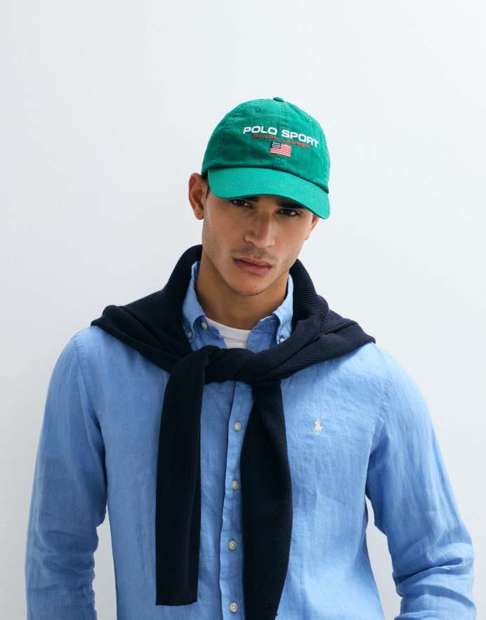 Polo Ralph Lauren Gorra de béisbol verde con logo de bandera Sports Capsule de
