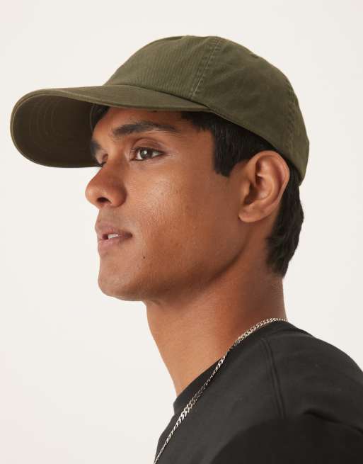 Gorra de béisbol verde oliva con logo de sarga de Polo Ralph