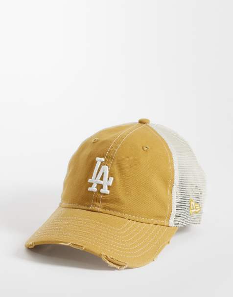 Gorra de camionero amarilla con diseño de los LA Dodgers de lona de algodón 9Twenty de New Era - view 1