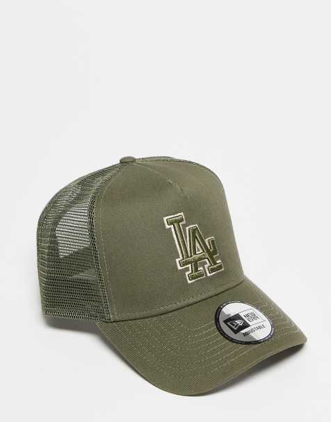 Gorra de camionero caqui con logo de los LA Dodgers de algodón de New Era - view 1