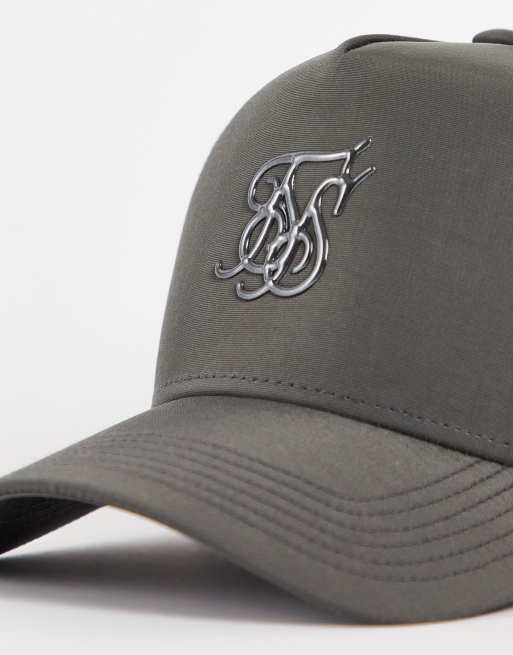 Gorra de camionero gris con detalle metalizado de SikSilk, 4 de 4