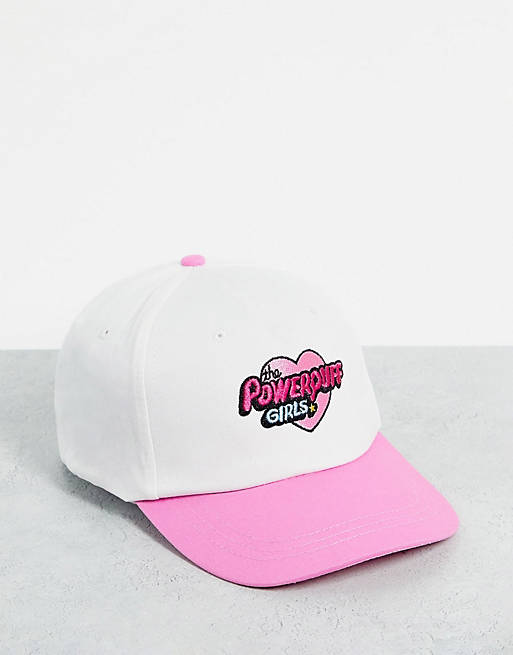 Mujer Gorras | Gorra de camionero rosa claro con logo de Skinnydip x Powerpuff Girls - ZT96648
