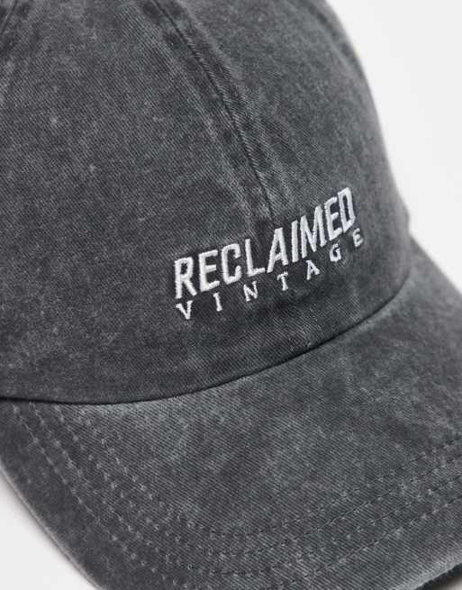 Gorra gris carbón unisex con logo de Reclaimed Vintage, 2 de 3