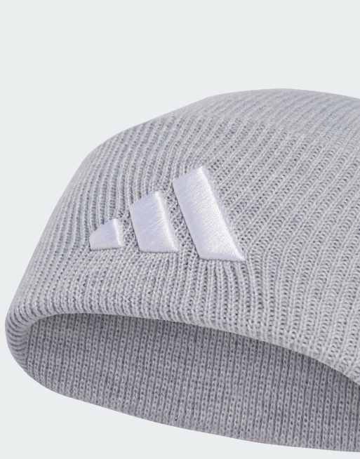 Gorra gris claro jaspeado y blanco con bajo ancho y logo New de adidas Performance, 3 de 3