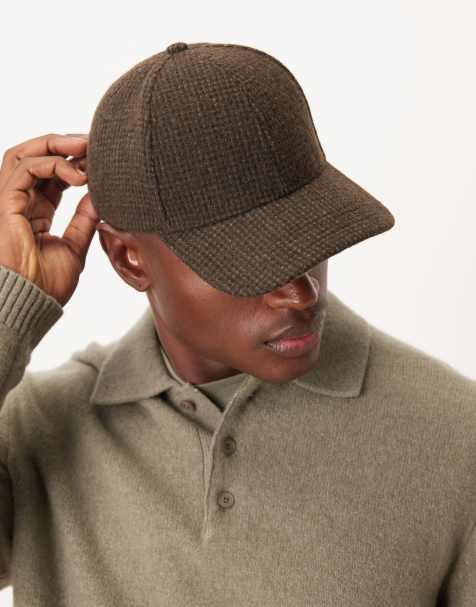 Gorra marrón a cuadros de tejido cepillado de ASOS DESIGN - view 1