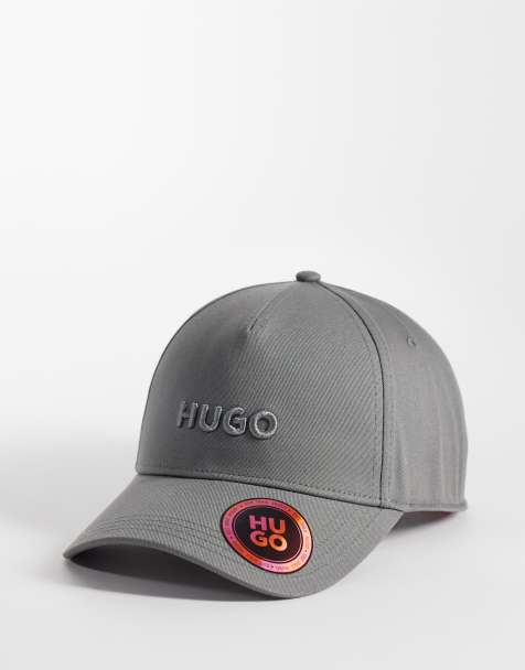 Gorra marrón oscuro con logo de sarga de algodón de HUGO Red - view 1