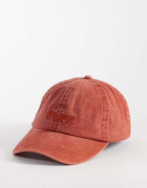Gorra naranja óxido unisex con logo de Reclaimed Vintage