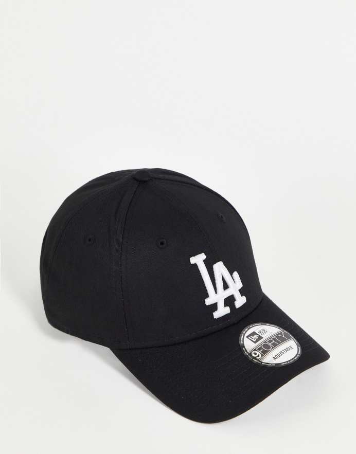 New Era Gorra negra con detalle de los LA Dodgers 9Forty de