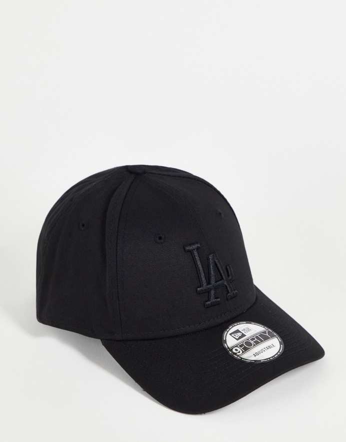 New Era Gorra negra con detalle de los LA Dodgers 9Forty de