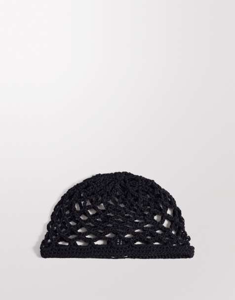 Gorra negra con diseño de calavera de croché calado de South Beach - view 1