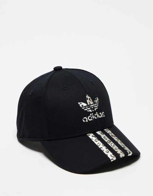 Gorra negra con estampado de leopardo Leopard Luxe de adidas Originals