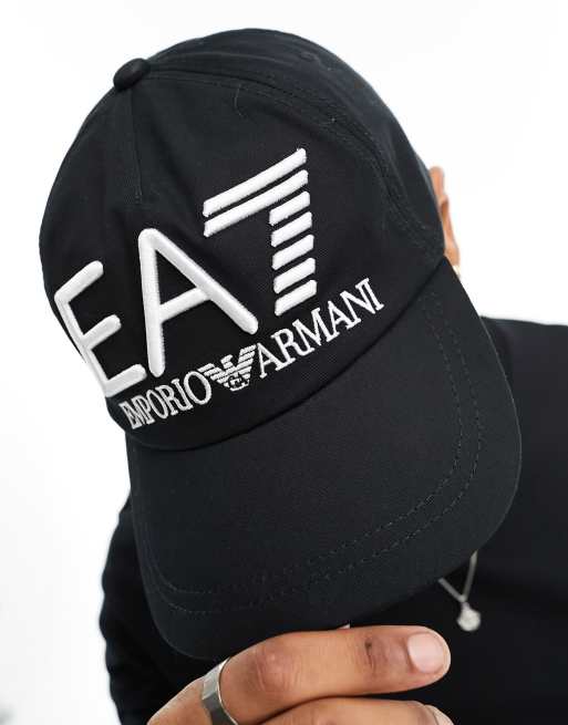 Gorra negra con logo de Emporio Armani EA7 ASOS