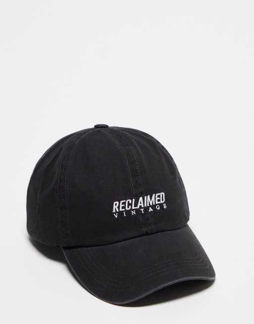 Gorra negra unisex con logo de Reclaimed Vintage