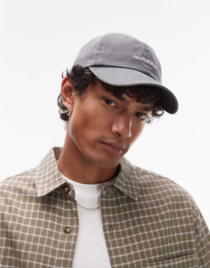 New Balance Gorra negro lavado con logo lineal de
