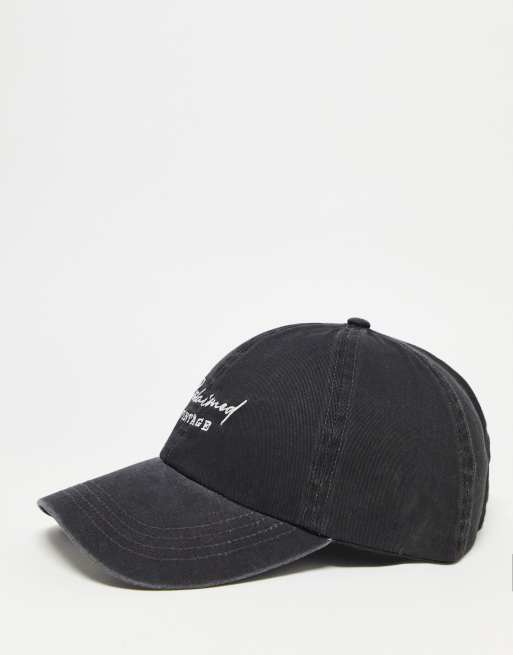 Gorra negro lavado unisex con logo de Reclaimed Vintage, 3 de 4