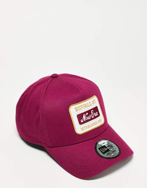 Gorra rojo lavado con detalle de parche A Frame de New Era