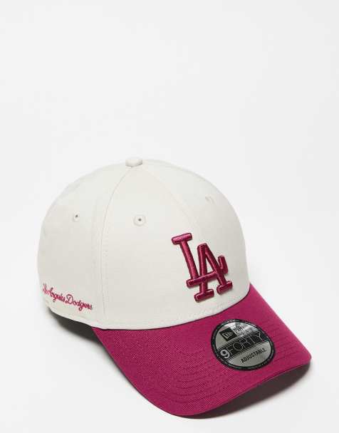 Gorra rojo multicolor de los LA Dodgers con logo de texto y visera en contraste 9Forty de New Era - view 1
