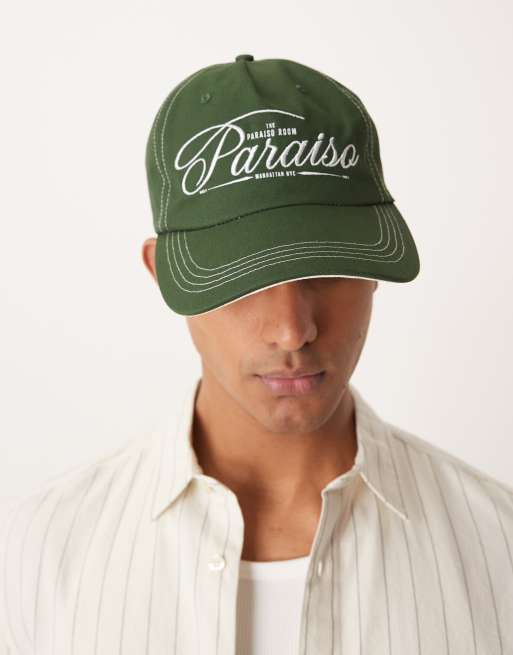 Gorra verde con gráfico de lona de ASOS DESIGN, 3 de 3