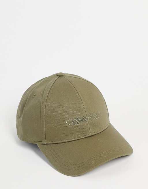 Gorra verde con logo bordado de Calvin Klein