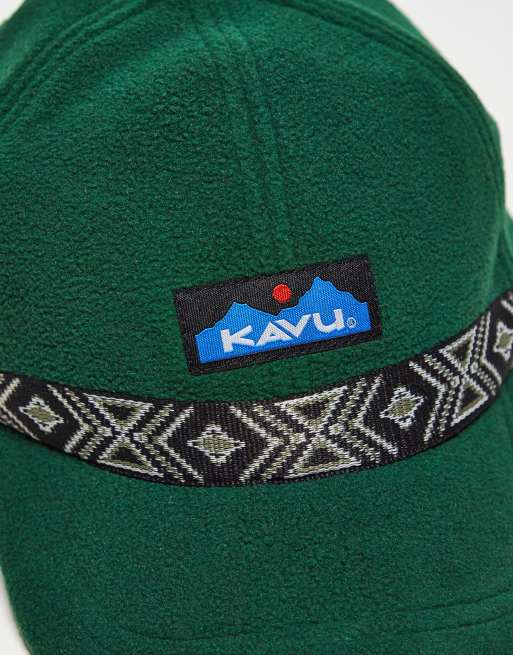 Gorra verde estilo cazador con diseño de 6 paneles de felpa Barr Creek de Kavu, 2 de 4