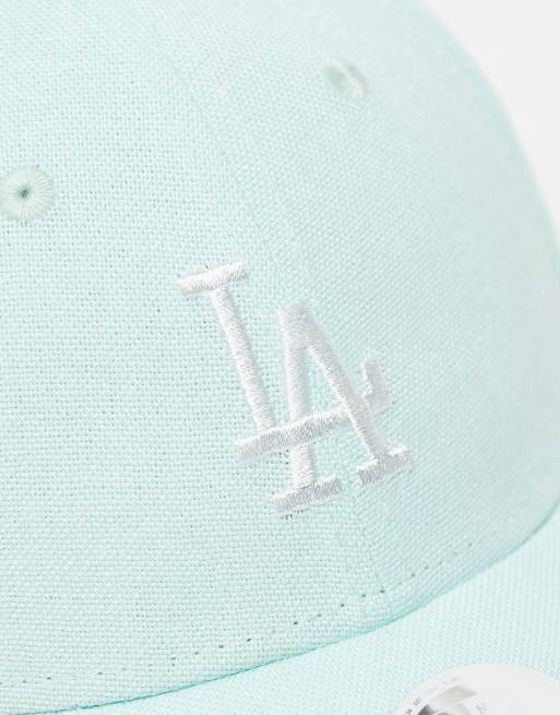Gorra verde menta con detalle de los LA Dodgers de lino 9Forty de New Era, 2 de 4