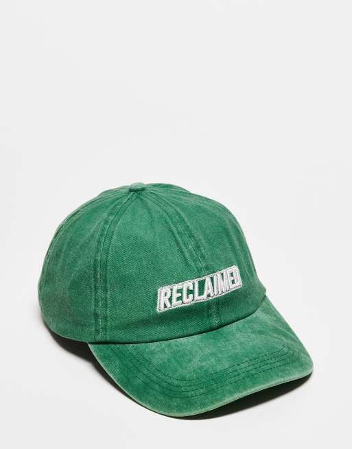 Gorra verde unisex con logo de Reclaimed Vintage