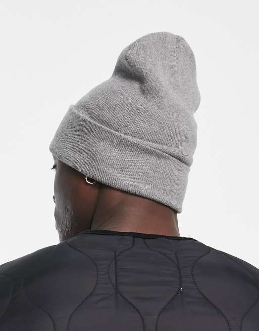 Gorro alto gris con parche del logo de punto de Abercrombie & Fitch, 2 de 4