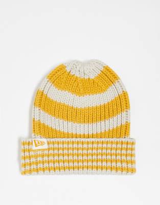 Gorro amarillo a rayas de punto de New Era - view 1