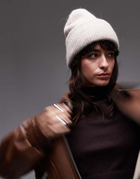 Gorro beis jaspeado con doble vuelta de mezcla de lana de alpaca de ARKET - view 1
