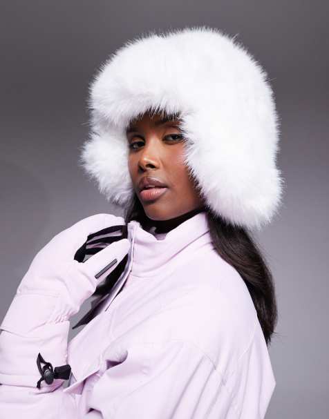 Gorro blanco de estilo cazador de piel sintética de ASOS 4505 Ski - view 1