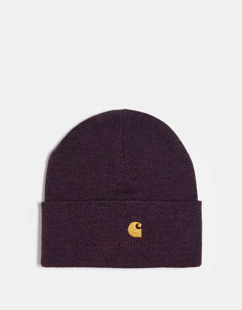 Gorro burdeos con logo de texto American de Carhartt WIP - view 1