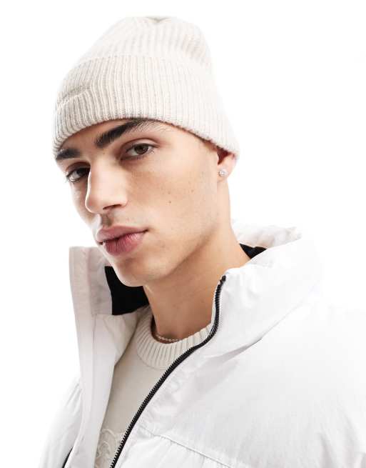 Gorro color avena de mezcla de lana de Jack & Jones 