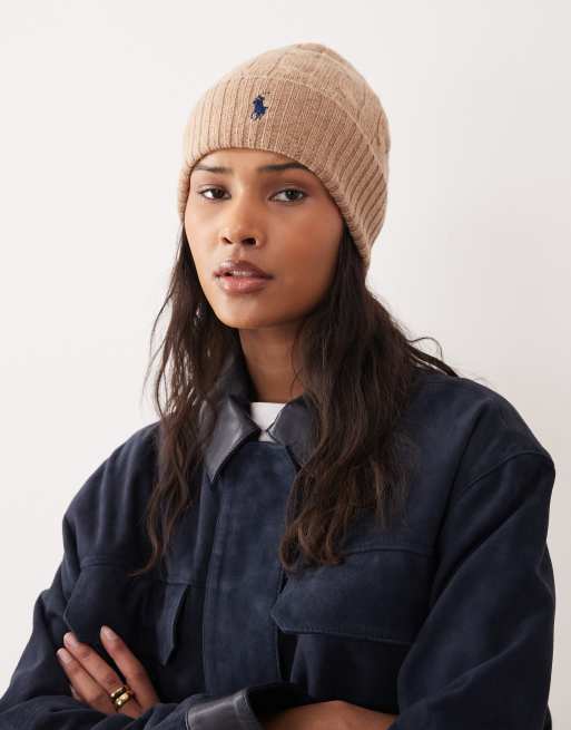 Gorro color camel de lana de Polo Ralph Lauren