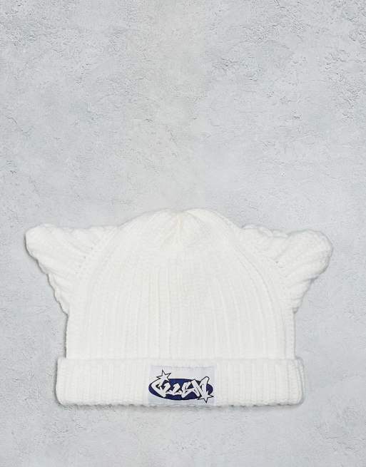 Gorro color crudo con orejas de punto de COLLUSION Unisex