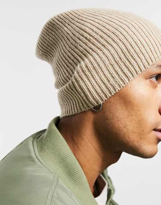 Gorro color crudo holgado de ASOS DESIGN