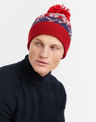 Gorro con diseño de bastones de caramelo y pompón de Boardmans