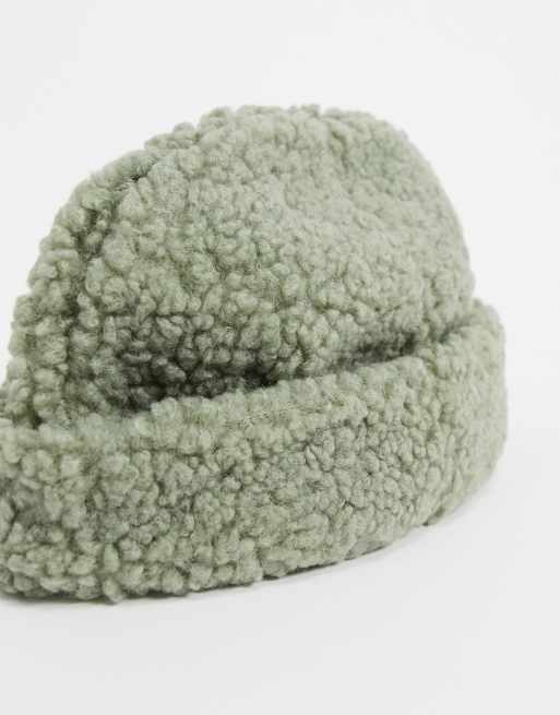 Gorro de pescador de borreguito en color salvia de ASOS DESIGN