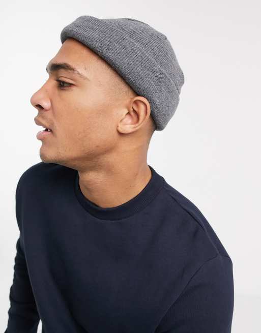 Gorro de pescador pequeño en gris medio de ASOS DESIGN