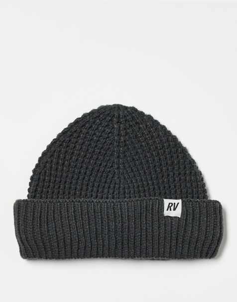 Gorro gris carbón unisex de tejido gofrado de Reclaimed Vintage - view 1