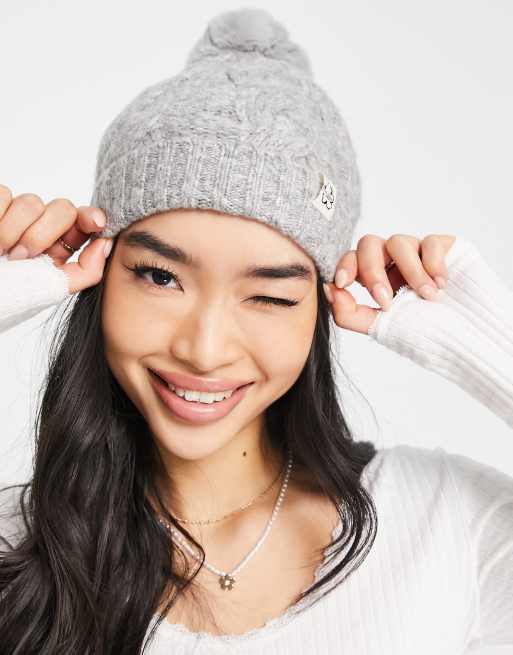 Gorro gris con pompón de punto Hannss de Ted Baker
