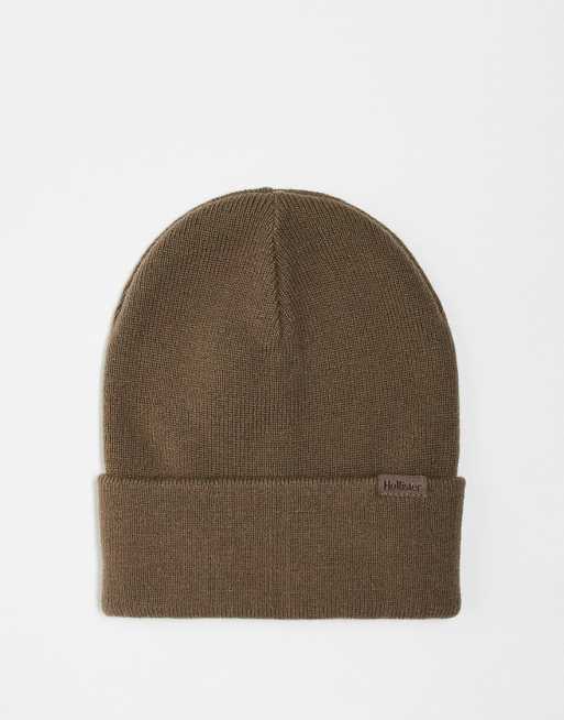 Gorro marrón chocolate de punto de Hollister